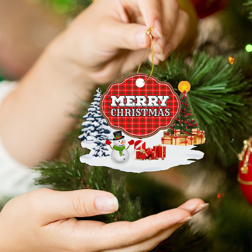 Clan Duke of Rothesay Modern "Merry Christmas" Tartan Acrylic Ornament MS80 Duke of Rothesay Modern Tartan Tartan Christmas