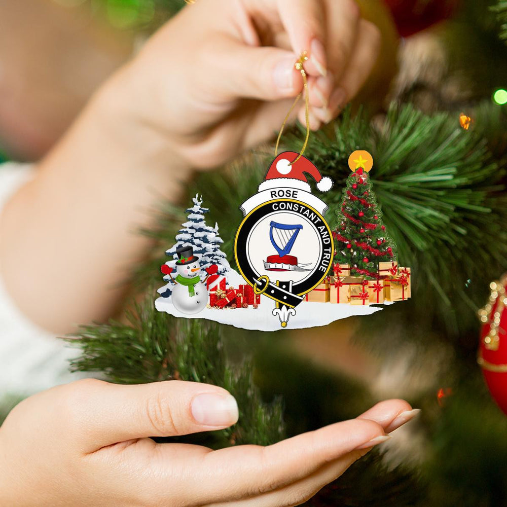 Clan Rose Crest Tartan Acrylic Christmas Ornament YW92 Rose Tartan Tartan Christmas