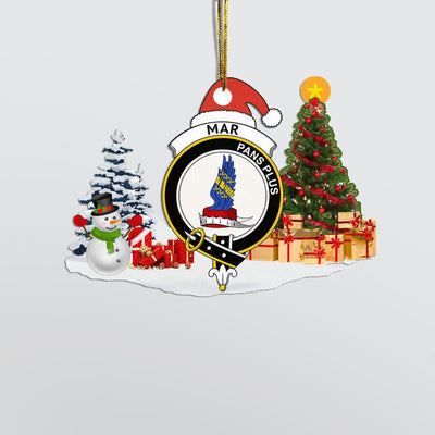 Clan Mar Crest Tartan Acrylic Christmas Ornament DC15