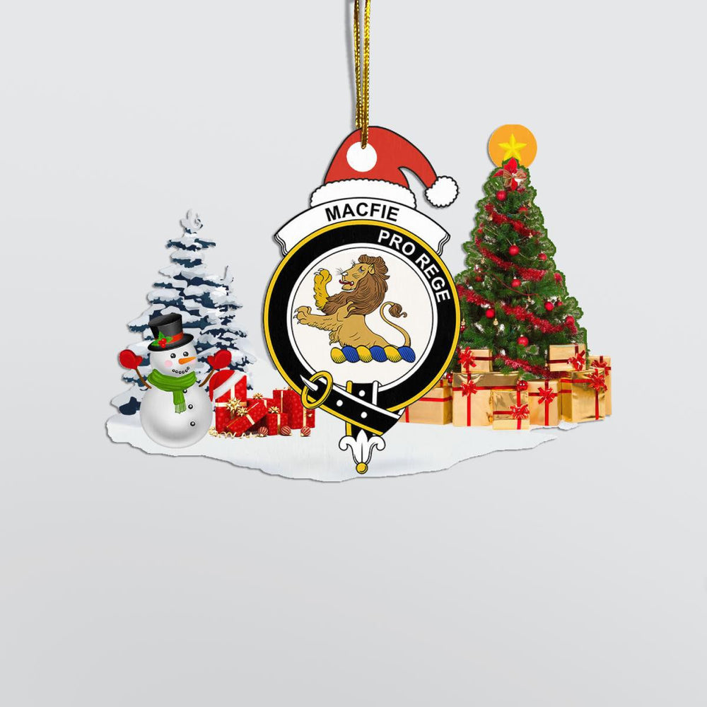 Clan MacFie (of Dreghorn) Crest Tartan Acrylic Christmas Ornament RI38 MacFie (of Dreghorn) Tartan Tartan Christmas