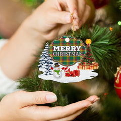 Clan MacMillan Old Ancient "Merry Christmas" Tartan Acrylic Ornament KS18 MacMillan Old Ancient Tartan Tartan Christmas