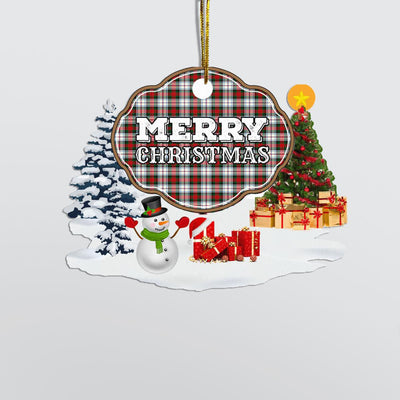Clan MacDuff Dress Modern "Merry Christmas" Tartan Acrylic Ornament