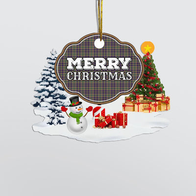 Clan Taylor Weathered "Merry Christmas" Tartan Acrylic Ornament