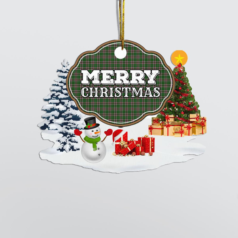 Clan Gray Hunting "Merry Christmas" Tartan Acrylic Ornament UP17 Gray Hunting Tartan Tartan Christmas