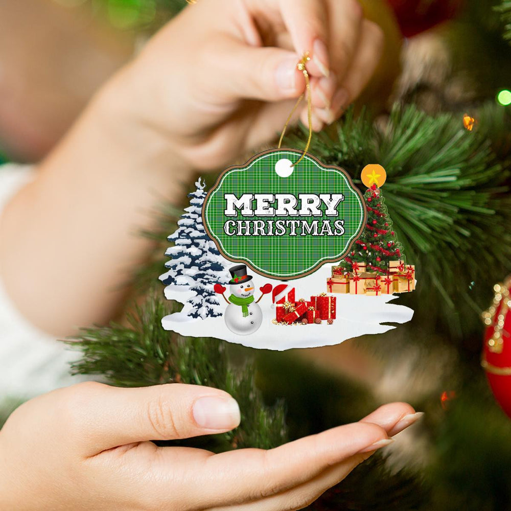 Clan Currie "Merry Christmas" Tartan Acrylic Ornament LL20 Currie Tartan Tartan Christmas