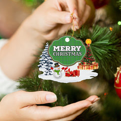 Clan Currie "Merry Christmas" Tartan Acrylic Ornament LL20 Currie Tartan Tartan Christmas