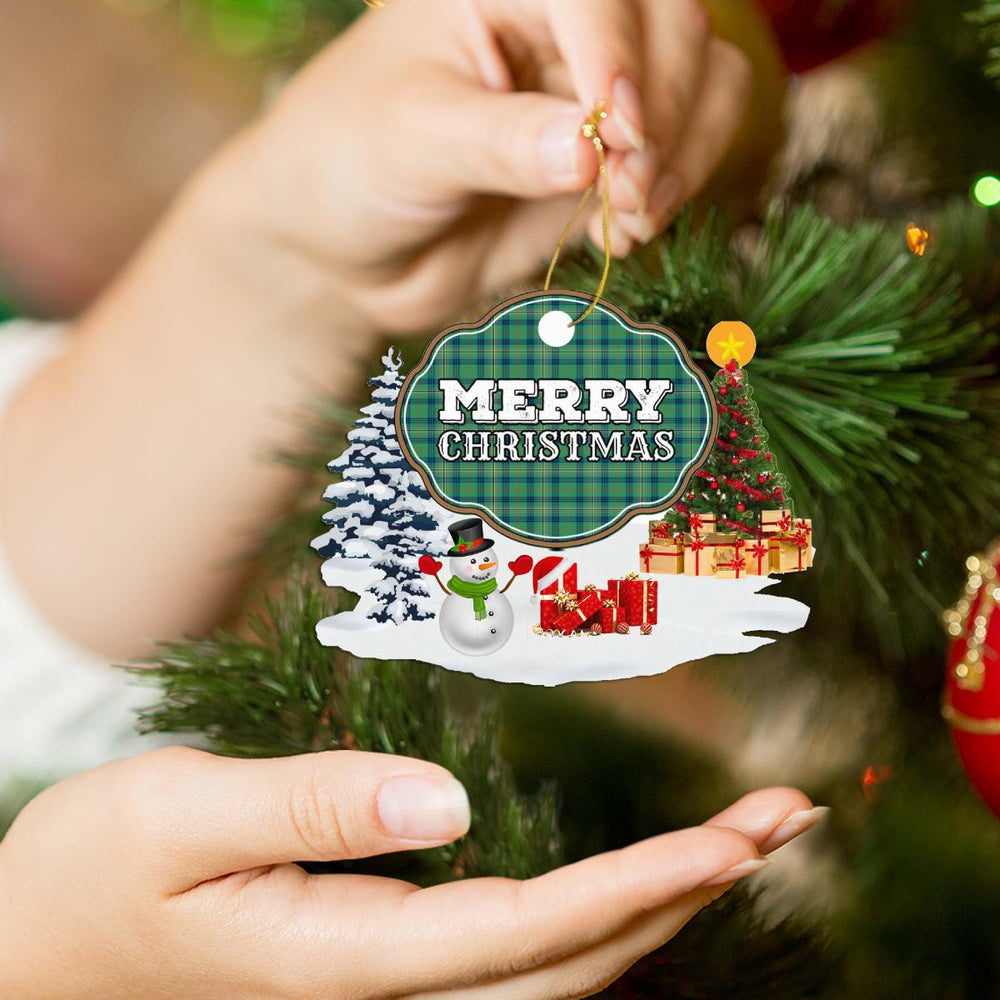 Clan Kennedy Ancient "Merry Christmas" Tartan Acrylic Ornament UZ43 Kennedy Ancient Tartan Tartan Christmas
