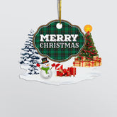 Clan MacAlpine Ancient "Merry Christmas" Tartan Acrylic Ornament HU83 MacAlpine Ancient Tartan Tartan Christmas