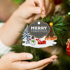 Clan Norvel (Stirling) "Merry Christmas" Tartan Acrylic Ornament SM32 Norvel (Stirling) Tartan Tartan Christmas