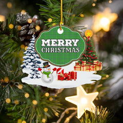 Clan Currie "Merry Christmas" Tartan Acrylic Ornament LL20 Currie Tartan Tartan Christmas