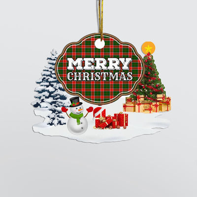 Clan Pollock Modern "Merry Christmas" Tartan Acrylic Ornament