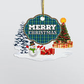 Clan Gunn Ancient "Merry Christmas" Tartan Acrylic Ornament YX89 Gunn Ancient Tartan Tartan Christmas