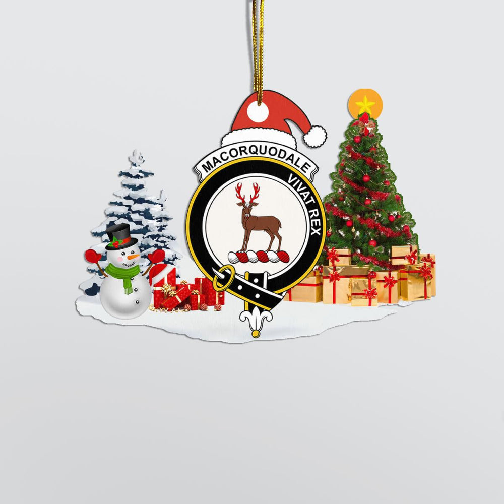 Clan MacCorquodale Crest Tartan Acrylic Christmas Ornament EB82 MacCorquodale Tartan Tartan Christmas