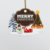 Clan Cochrane Modern "Merry Christmas" Tartan Acrylic Ornament UV80 Cochrane Modern Tartan Tartan Christmas