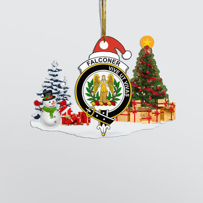 Clan Falconer Crest Tartan Acrylic Christmas Ornament SU48