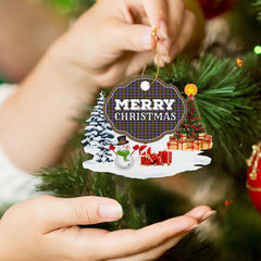 Clan Carnegie Ancient "Merry Christmas" Tartan Acrylic Ornament JO38 Carnegie Ancient Tartan Tartan Christmas
