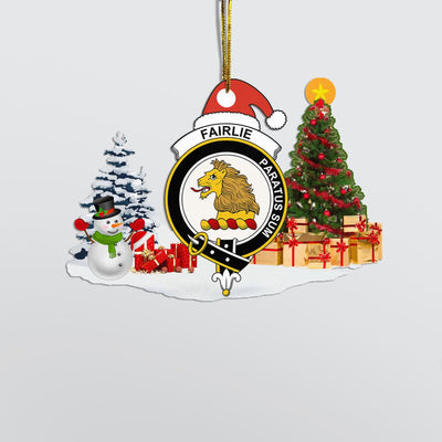 Clan Fairlie Crest Tartan Acrylic Christmas Ornament OZ15