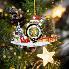 Clan Falconer Crest Tartan Acrylic Christmas Ornament SU48 Falconer Tartan Tartan Christmas