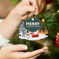 Clan Gillies Ancient "Merry Christmas" Tartan Acrylic Ornament YZ47 Gillies Ancient Tartan Tartan Christmas