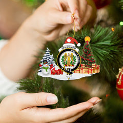 Clan Falconer Crest Tartan Acrylic Christmas Ornament SU48 Falconer Tartan Tartan Christmas