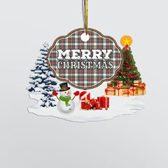 Clan Stewart Dress Ancient "Merry Christmas" Tartan Acrylic Ornament HS50 Stewart Dress Ancient Tartan Tartan Christmas