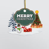 Clan Scott Green Ancient "Merry Christmas" Tartan Acrylic Ornament WO56 Scott Green Ancient Tartan Tartan Christmas