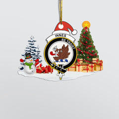 Clan Innes Crest Tartan Acrylic Christmas Ornament ZV39 Innes Tartan Tartan Christmas
