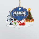 Clan Mercer Modern "Merry Christmas" Tartan Acrylic Ornament IG56 Mercer Modern Tartan Tartan Christmas