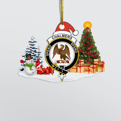 Clan Chalmers Crest Tartan Acrylic Christmas Ornament WP64
