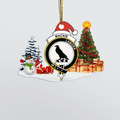 Clan MacKie Crest Tartan Acrylic Christmas Ornament KT32