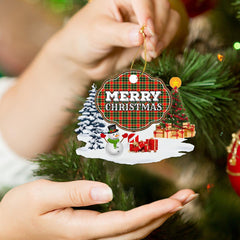 Clan MacLachlan Hunting Modern "Merry Christmas" Tartan Acrylic Ornament VJ66 MacLachlan Hunting Modern Tartan Tartan Christmas