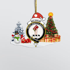 Clan Meldrum Crest Tartan Acrylic Christmas Ornament LG81 Meldrum Tartan Tartan Christmas