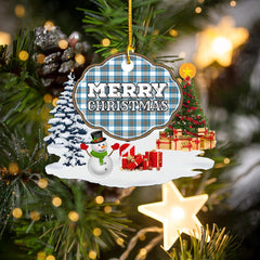 Clan Stewart Muted Blue "Merry Christmas" Tartan Acrylic Ornament CO96 Stewart Muted Blue Tartan Tartan Christmas