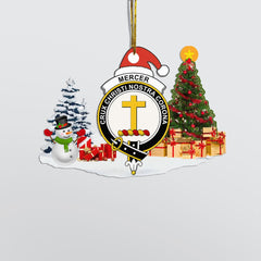 Clan Mercer Crest Tartan Acrylic Christmas Ornament KE43 Mercer Tartan Tartan Christmas