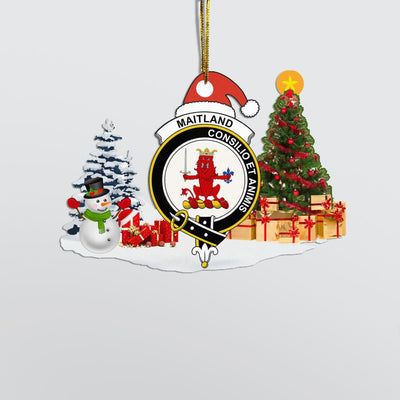 Clan Maitland Crest Tartan Acrylic Christmas Ornament ML30