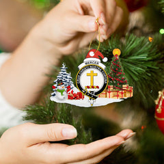 Clan Mercer Crest Tartan Acrylic Christmas Ornament KE43 Mercer Tartan Tartan Christmas