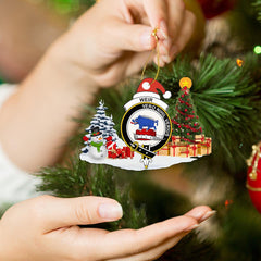 Clan Weir Crest Tartan Acrylic Christmas Ornament ZY59 Weir Tartan Tartan Christmas