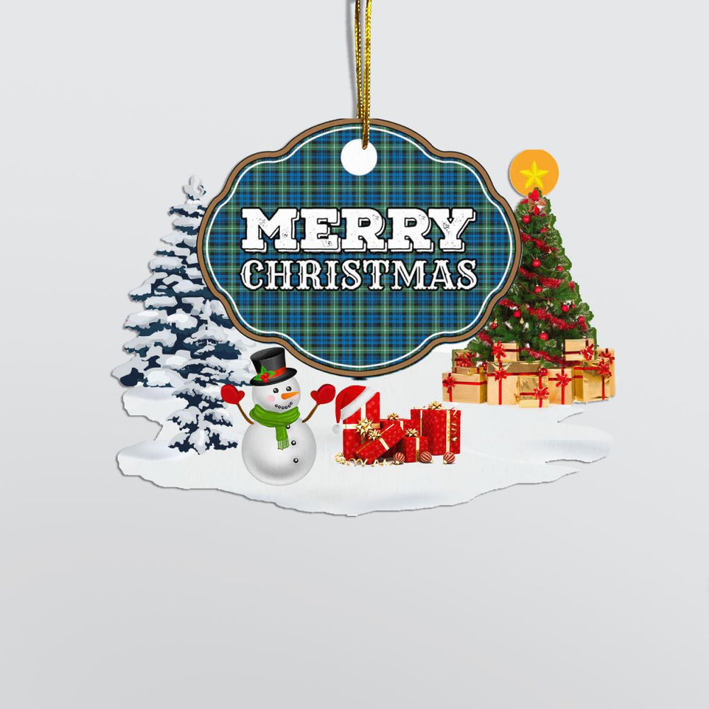 Clan Lamont Ancient "Merry Christmas" Tartan Acrylic Ornament AI63 Lamont Ancient Tartan Tartan Christmas