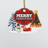Clan MacDougall Modern "Merry Christmas" Tartan Acrylic Ornament SL40 MacDougall Modern Tartan Tartan Christmas