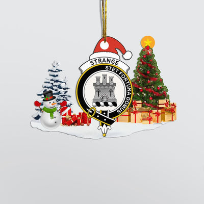 Clan Strange (or Strang) Crest Tartan Acrylic Christmas Ornament AO10