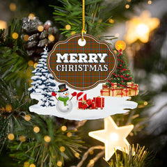 Clan Seton Hunting Modern "Merry Christmas" Tartan Acrylic Ornament BY68 Seton Hunting Modern Tartan Tartan Christmas