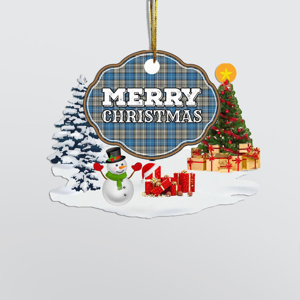 Clan Napier Ancient "Merry Christmas" Tartan Acrylic Ornament VP44 Napier Ancient Tartan Tartan Christmas