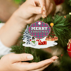 Clan Lindsay Ancient "Merry Christmas" Tartan Acrylic Ornament JL83 Lindsay Ancient Tartan Tartan Christmas