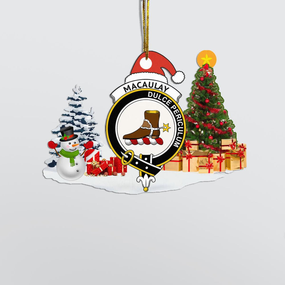 Clan MacAulay Crest Tartan Acrylic Christmas Ornament RI68 MacAulay Tartan Tartan Christmas