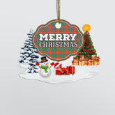 Clan MacKintosh Ancient "Merry Christmas" Tartan Acrylic Ornament LL98 MacKintosh Ancient Tartan Tartan Christmas