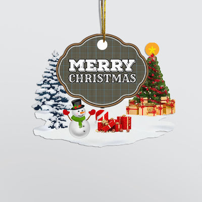 Clan Haig Check "Merry Christmas" Tartan Acrylic Ornament