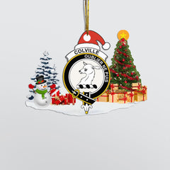 Clan Colville Crest Tartan Acrylic Christmas Ornament MA90 Colville Tartan Tartan Christmas