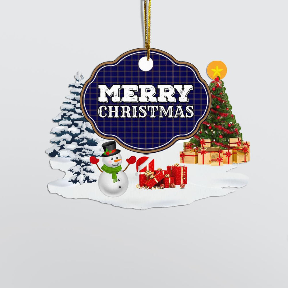 Clan Crichton "Merry Christmas" Tartan Acrylic Ornament PT76 Crichton Tartan Tartan Christmas