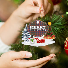 Clan Fraser Hunting Modern "Merry Christmas" Tartan Acrylic Ornament GH13 Fraser Hunting Modern Tartan Tartan Christmas