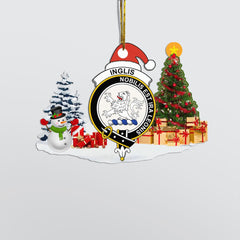 Clan Inglis Crest Tartan Acrylic Christmas Ornament DV27 Inglis Tartan Tartan Christmas